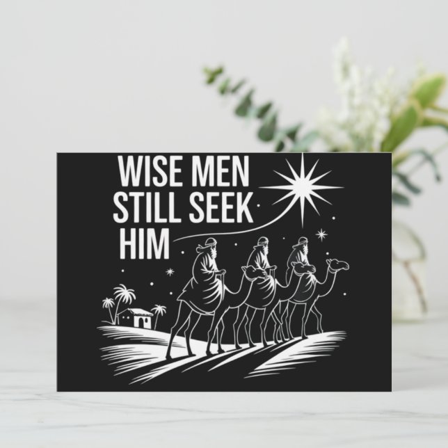 Cartes Pour Fêtes Annuelles Wise Men Still Seek Him Christian Christmas Jésus (Debout devant)