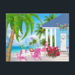Cartes Pour Fêtes Annuelles Wishes Birds and Beach House Christmas<br><div class="desc">Cette carte de voeux de Noël tropicale présente un adorable troupeau d'oiseaux colorés et un flamant rose portant un chapeau de Père Noël. Ils profitent de leur belle maison de plage sur l'océan. Salutation ~ Voeux les plus chauds de notre Paradis des Vacances à Vôtre! Quelques graphiques par artwork&@delightful-doodles.com et...</div>