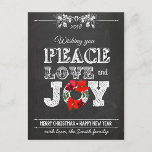 Cartes Pour Fêtes Annuelles Wishing you peace love and Joy