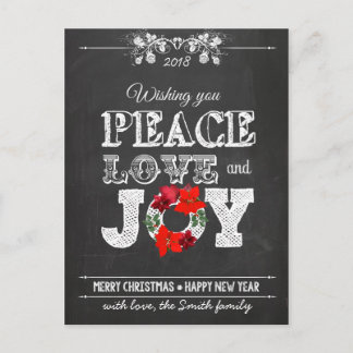 Cartes Pour Fêtes Annuelles Wishing you peace love and Joy