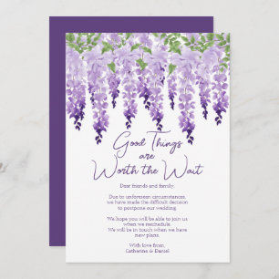 Cartes Pour Fêtes Annuelles Wisteria De Bonnes Choses Vaut Le Mariage D'Attent