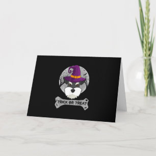 Cartes Pour Fêtes Annuelles Witch Schnauzer Trick Or Treat Funny Dog Halloween