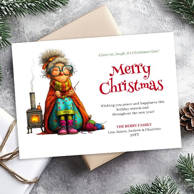 Cartes Pour Fêtes Annuelles Witty Holiday Woman Editable Digital Greeting (Witty Holiday Woman Editable Digital Greeting)