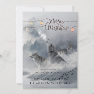 Cartes Pour Fêtes Annuelles Wolves in Snow Christmas Holiday Business Greeting