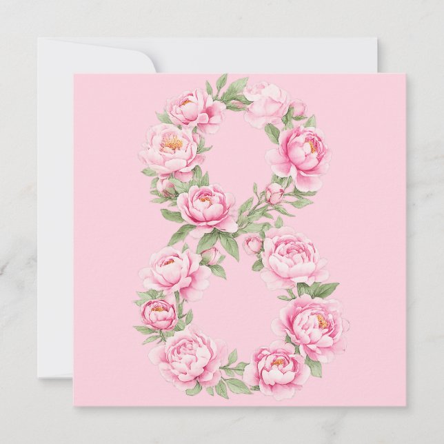Cartes Pour Fêtes Annuelles Women’s Day Peony Flower for March 8  (Devant)