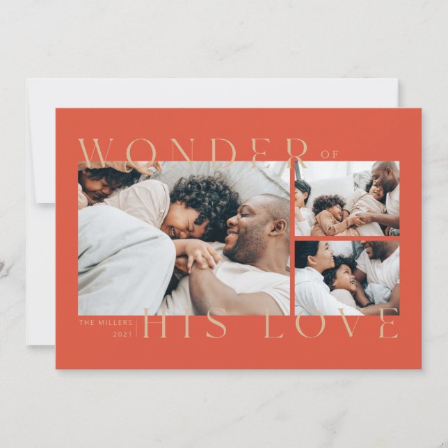 Cartes Pour Fêtes Annuelles Wonder of His Love Christmas Card (Devant)
