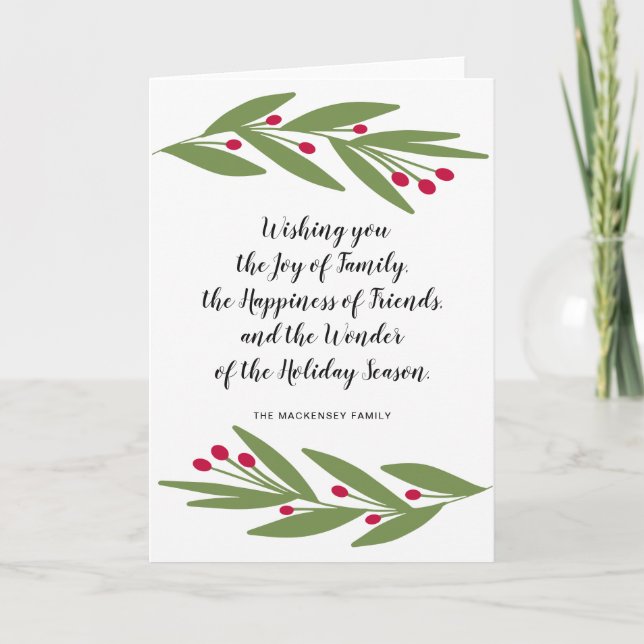 Cartes Pour Fêtes Annuelles Wonder of the Holiday Season Greeting Cards (Devant)