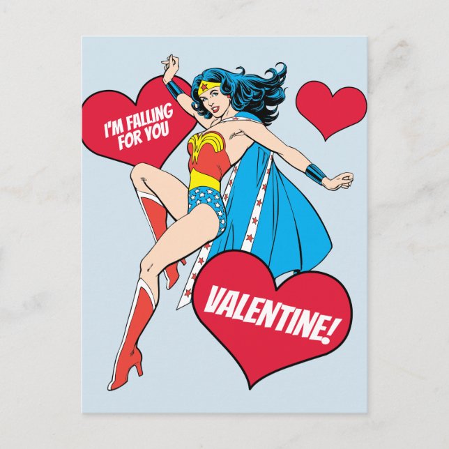 Cartes Pour Fêtes Annuelles Wonder Woman | Je vais tomber pour vous Valentine (Devant)