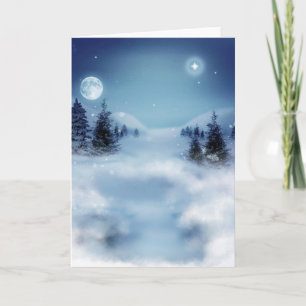 Cartes Pour Fêtes Annuelles Wonderland d'hiver de nuit