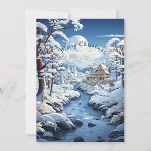 Cartes Pour Fêtes Annuelles Wonderland Pays Neige Arbres de la famille Photo