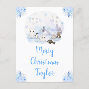 Cartes Pour Fêtes Annuelles Wonderland Winter Animaux arctiques Joyeux Noël