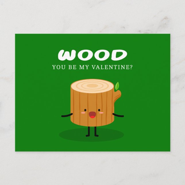 Cartes Pour Fêtes Annuelles Wood You Be My Valentine | Amour (Devant)