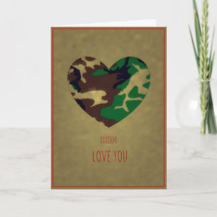 Cartes Pour Fêtes Annuelles Woodland Camo Valentine Hearts - Saint Valentin