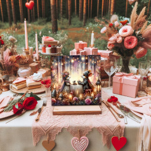 Cartes Pour Fêtes Annuelles Woodland Mouse Romantique Tea Party Valentine