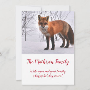 Cartes Pour Fêtes Annuelles Woodlands Fox In Snow Christmas