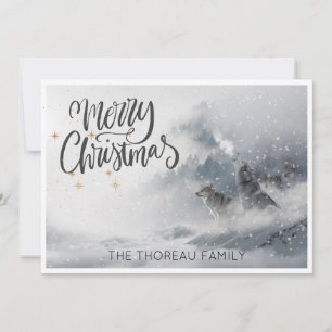 Cartes Pour Fêtes Annuelles Woodlands Wolves Howell Winter Snow Joyeux Noël