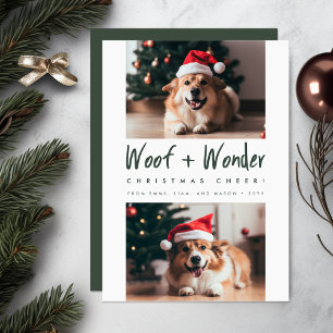 Cartes Pour Fêtes Annuelles Woof + Wonder Cheval Funny Pet Chien Photo Noël
