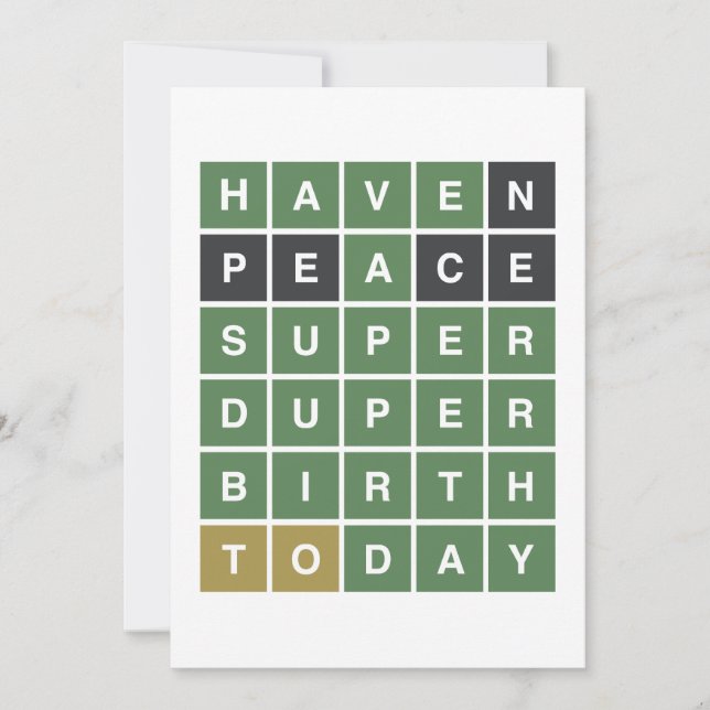 Cartes Pour Fêtes Annuelles WORDLE Birthday. Avoir Un Anniversaire Super Duper (Devant)