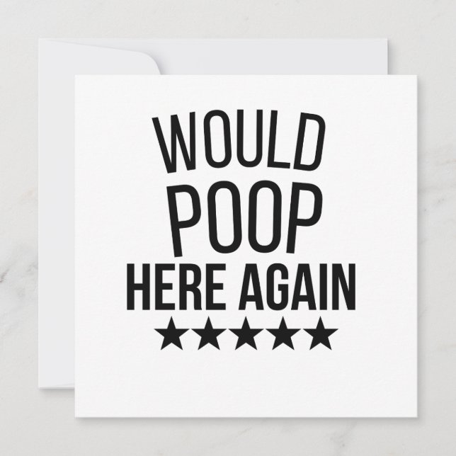 Cartes Pour Fêtes Annuelles Would Poop Here Again FunnCustom-Cut Vinyl Sticker (Devant)