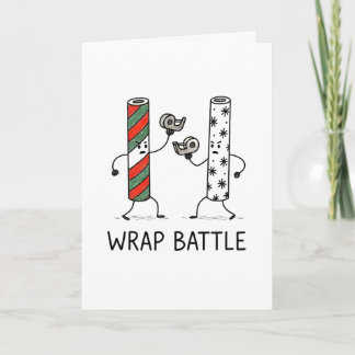 Cartes Pour Fêtes Annuelles Wrap Battle - Funny Christmas Card