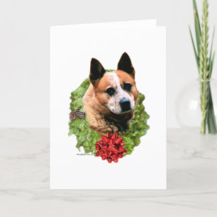 Cartes Pour Fêtes Annuelles Wreath de chien de bétail australien