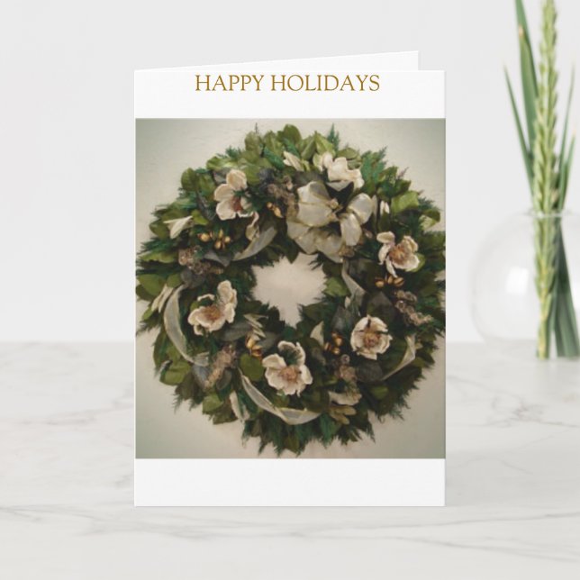 Cartes Pour Fêtes Annuelles Wreath de Noël (Devant)