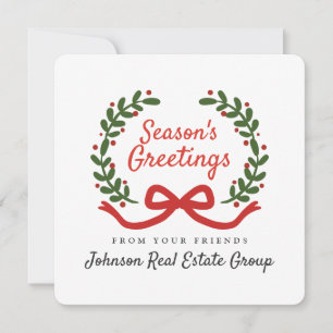 Cartes Pour Fêtes Annuelles Wreath de Noël Salutations de vacances