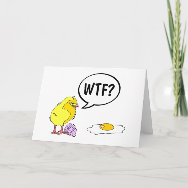 Cartes Pour Fêtes Annuelles WTF Chick (Devant)