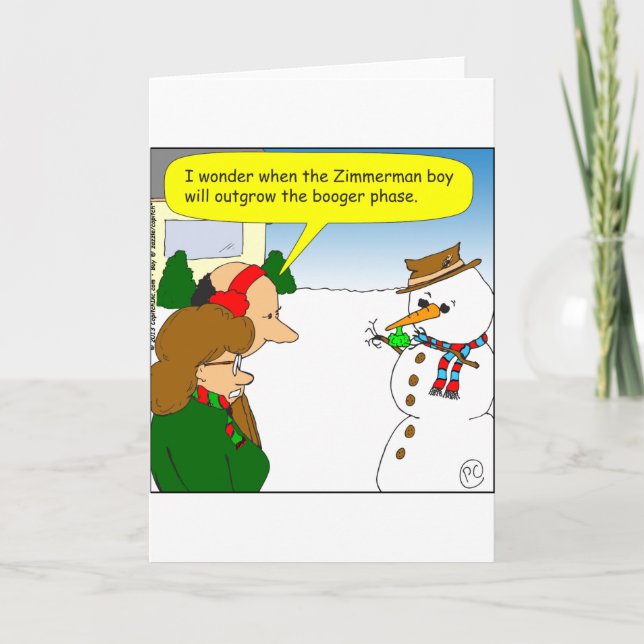 Cartes Pour Fêtes Annuelles x11 snowman booger dessin animé (Devant)