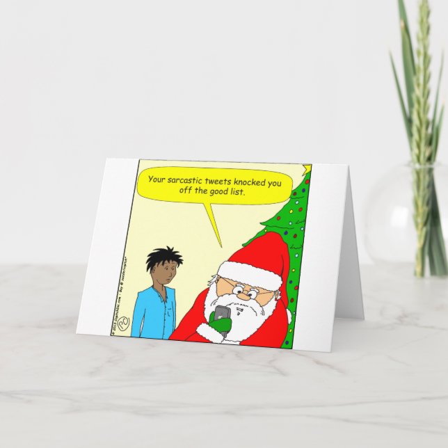Cartes Pour Fêtes Annuelles x75 tweets sarcastiques dessin animé (Devant)