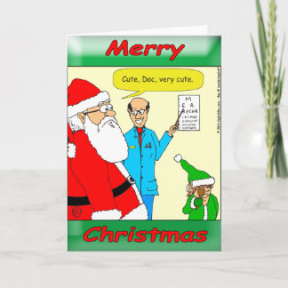 Cartes Pour Fêtes Annuelles x80 Père Noël va à l'ophtalmologiste