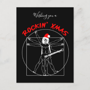 Cartes Pour Fêtes Annuelles X-mas de Rocking - guitariste vitruvien