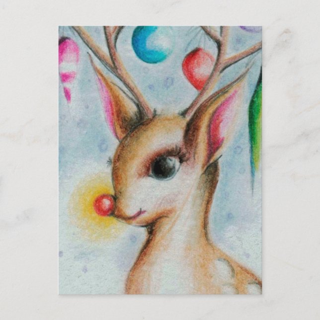 Cartes Pour Fêtes Annuelles Xmas Bambi vintage (Devant)