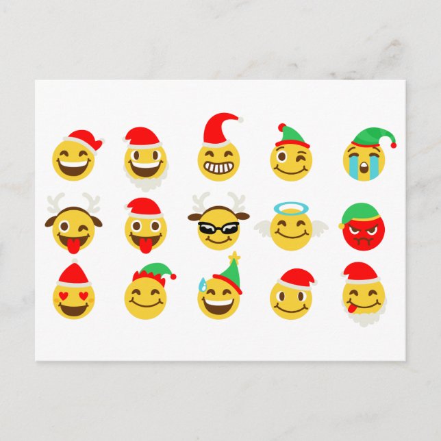 Cartes Pour Fêtes Annuelles xmas emoji happy faces (Devant)