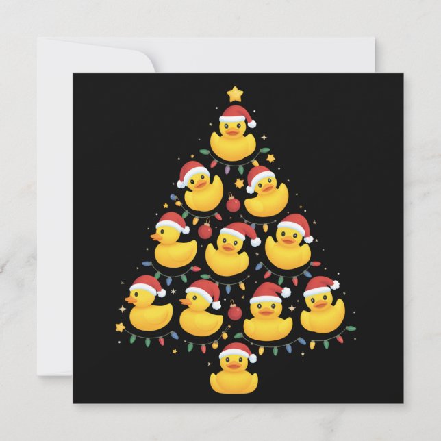Cartes Pour Fêtes Annuelles Xmas Lighting Santa Hat Rubber Duck Christmas Tree (Devant)