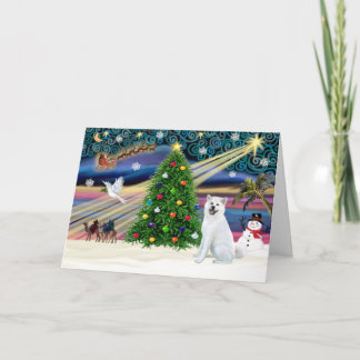 Cartes Pour Fêtes Annuelles Xmas Magic Akita White1