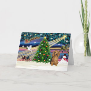 Cartes Pour Fêtes Annuelles Xmas Magic-Dachshund LH-Sable