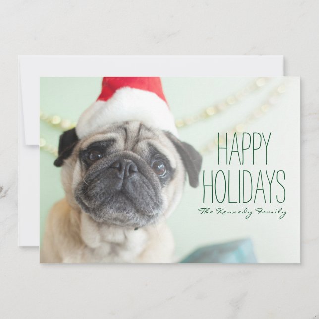 Cartes Pour Fêtes Annuelles Xmas Pug (Devant)