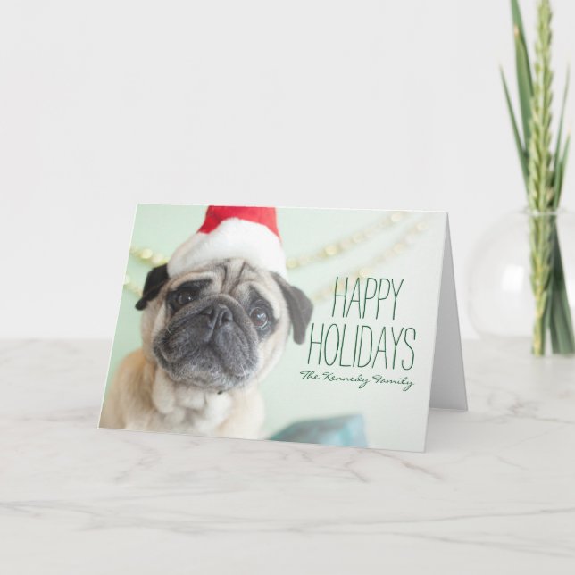 Cartes Pour Fêtes Annuelles Xmas Pug (Devant)