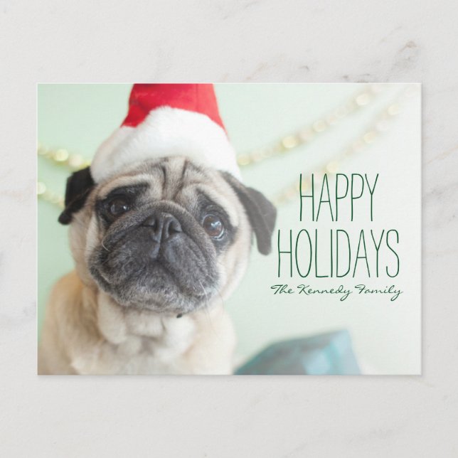Cartes Pour Fêtes Annuelles Xmas Pug (Devant)