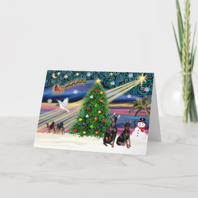 Cartes Pour Fêtes Annuelles XmasMagic-MinPin-Pair (Devant)