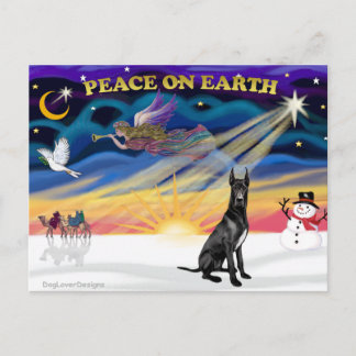 Cartes Pour Fêtes Annuelles XmasSunrise-Black Grand Danois