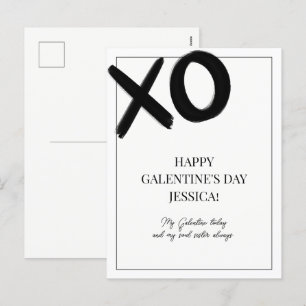 Cartes Pour Fêtes Annuelles XOXO Bestie noir et blanc Nom de la Saint-Galentin