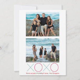 Cartes Pour Fêtes Annuelles XOXO Deux photos moderne photo minime photo