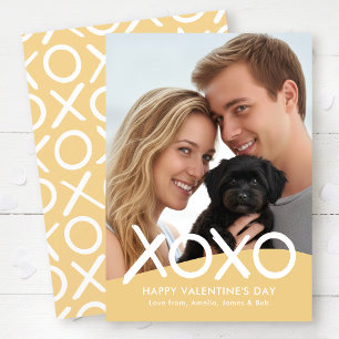 Cartes Pour Fêtes Annuelles XOXO Joyeuse Saint-Valentin Photo Jaune Moderne
