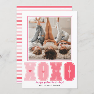 Cartes Pour Fêtes Annuelles XOXO rose moderne coeur Galentines photo de la Jou