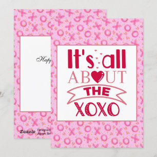 Cartes Pour Fêtes Annuelles XOXO Rose Rouge Mignon Cœur Saint-Valentin Fête