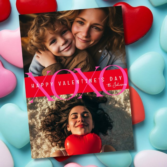 Cartes Pour Fêtes Annuelles Xoxo trois photos Saint Valentin (Créateur téléchargé)