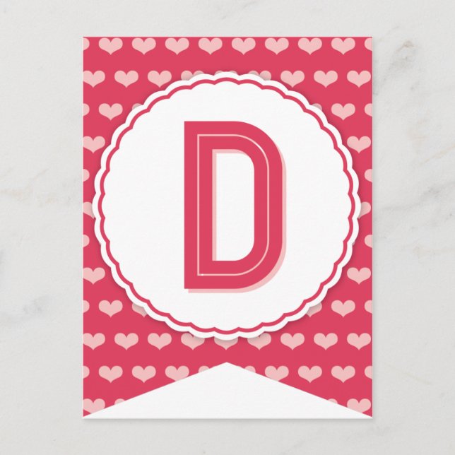 Cartes Pour Fêtes Annuelles XOXO Valentine Party Drapeau Bannière D (Devant)
