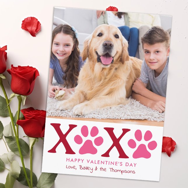 Cartes Pour Fêtes Annuelles XOXO Valentine's Day mignonne Personnalisé chien d (Créateur téléchargé)